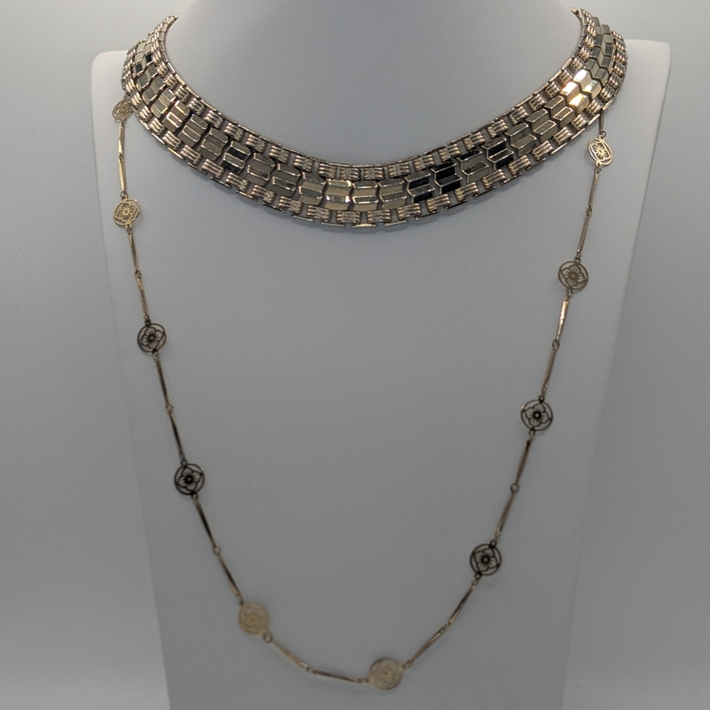 Vintage 1977 Avon Blooming Lotus & Sarah Coventry 1959 Signed Necklaces